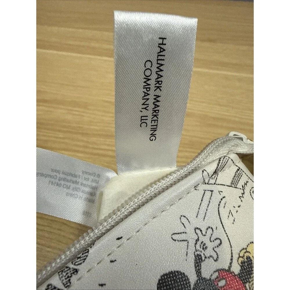 Disney Mickey Mouse Comic Strip Zipper Pouch Makeup Bag Hallmark Faux Leather